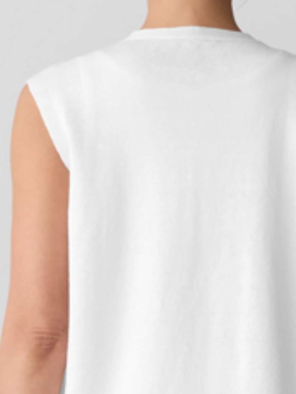 Eileen Fisher White V Neck Lightweight Organic Linen Cotton Vest With Front Tie - Picture 7 of 13